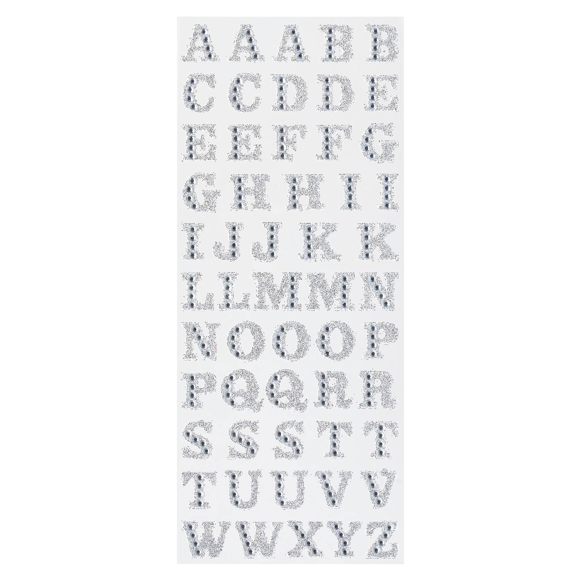 12 Packs: 55 ct. (660 total) Glitter Rhinestone Alphabet Stickers by Recollections™
